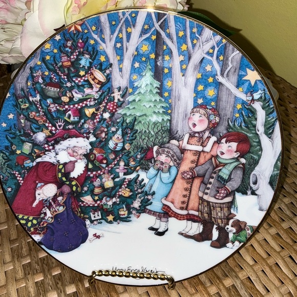 1992 Mary Engelbreit Hallmark Plate-The Wonder Of Christmas 🎅🏻 Fine Porcelain - Picture 3 of 16